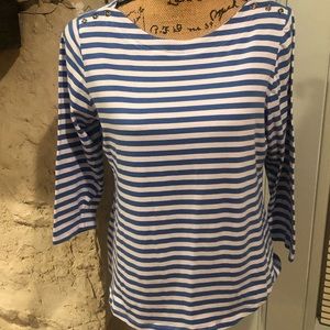 Chelsea & Theodore Blue Striped Ladies Top